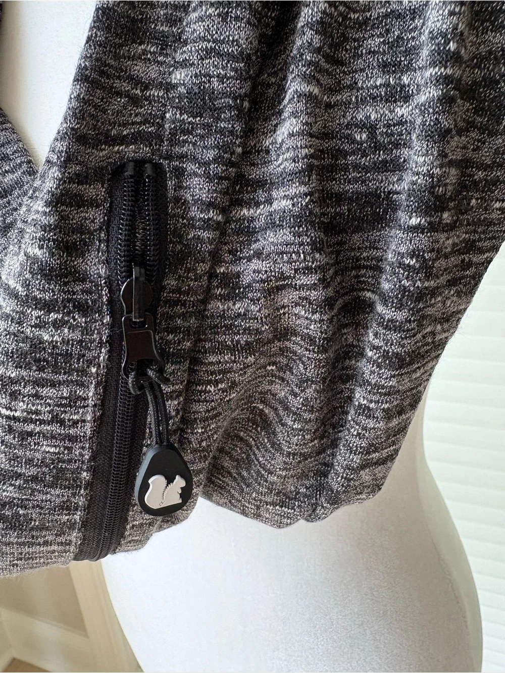 Sholdit The Original Hidden Pocket Scarf. Knit Marled Black Travel Scarf